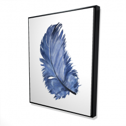 Watercolor blue feather