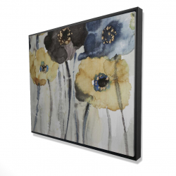 Gray blue and yellow flowers