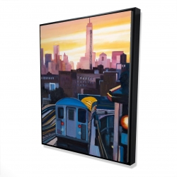 Sunset over the subway in new-york
