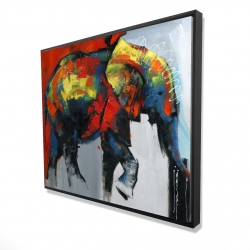 éléphant abstrait et coloré en mouvement