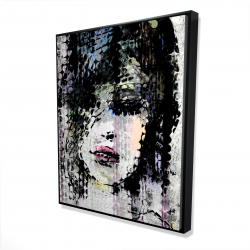 Abstract colorful woman face made from dots