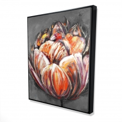 Double and abstract orange tulip