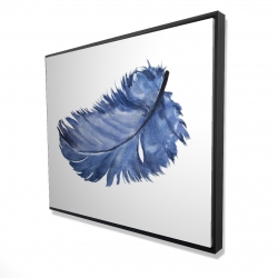 Watercolor blue feather