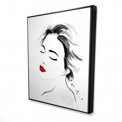Right side watercolor serenely lady portrait
