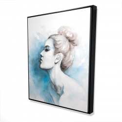 Watercolor abstract girl profile view