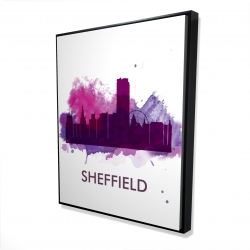 Silhouette en éclats de couleurs de la ville de sheffield