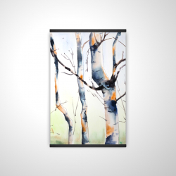 Three small birch trees
