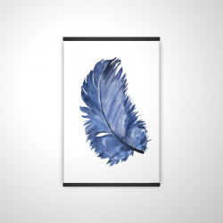 Watercolor blue feather