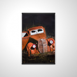 Humpy old car by night