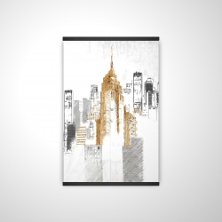 Blurry sketch style cityscape