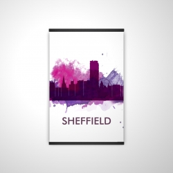 Silhouette en éclats de couleurs de la ville de sheffield