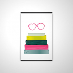 Heart shape glasses with books