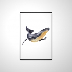 Watercolor blue whale