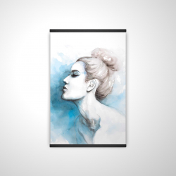 Watercolor abstract girl profile view