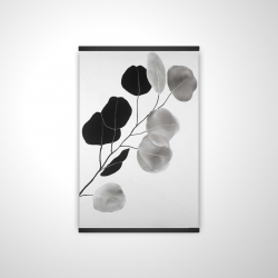 Branche en tons de gris et feuilles rondes