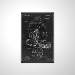 Black blueprint of a football helmet