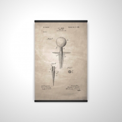 Beige blueprint of golf tee