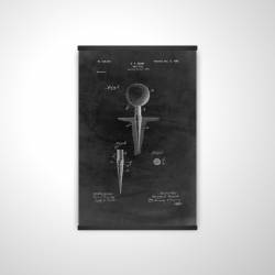 Black blueprint of golf tee