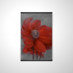 Fleur rouge dans le vent
