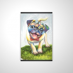 Colorful smiling pug
