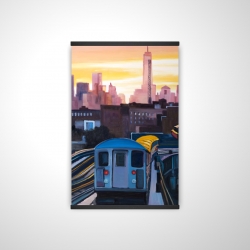 Sunset over the subway in new-york