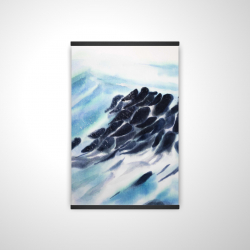 Vagues de la mer avec des éclats de peinture