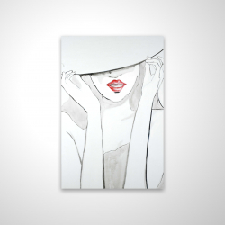 Femme avec grand chapeau