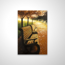 Park bench on a fall day