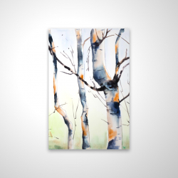 Three small birch trees