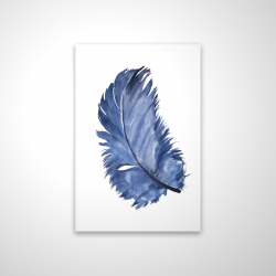 Watercolor blue feather