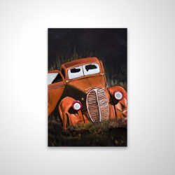 Humpy old car by night