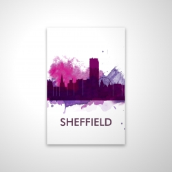 Silhouette en éclats de couleurs de la ville de sheffield