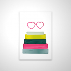 Heart shape glasses with books