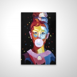 Colorful audrey hepburn portrait with bubblegum