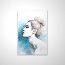 Watercolor abstract girl profile view