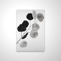 Branche en tons de gris et feuilles rondes