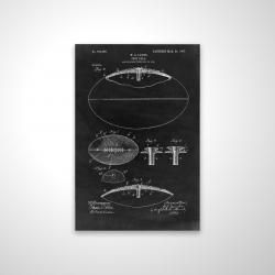 Black blueprint of a foot ball