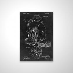 Black blueprint of a football helmet