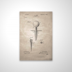 Beige blueprint of golf tee