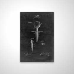 Black blueprint of golf tee