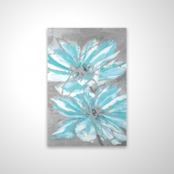 Deux petites fleurs bleues abstraites