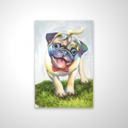 Colorful smiling pug