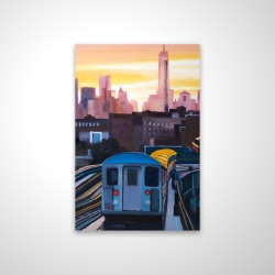 Sunset over the subway in new-york