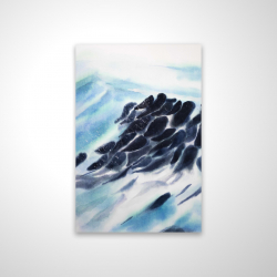 Vagues de la mer avec des éclats de peinture