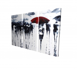 Abstract silhouettes under the rain