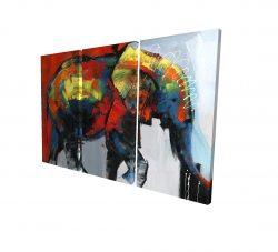 éléphant abstrait et coloré en mouvement