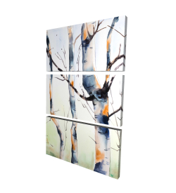 Three small birch trees