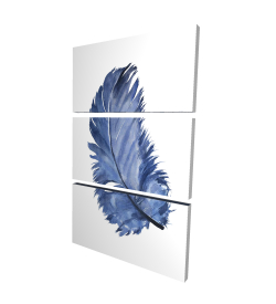 Watercolor blue feather