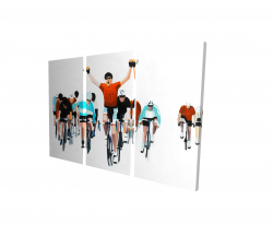 Cyclistes à la fin d'une course