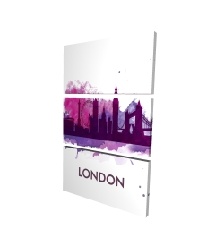 Purple silhouette of london
